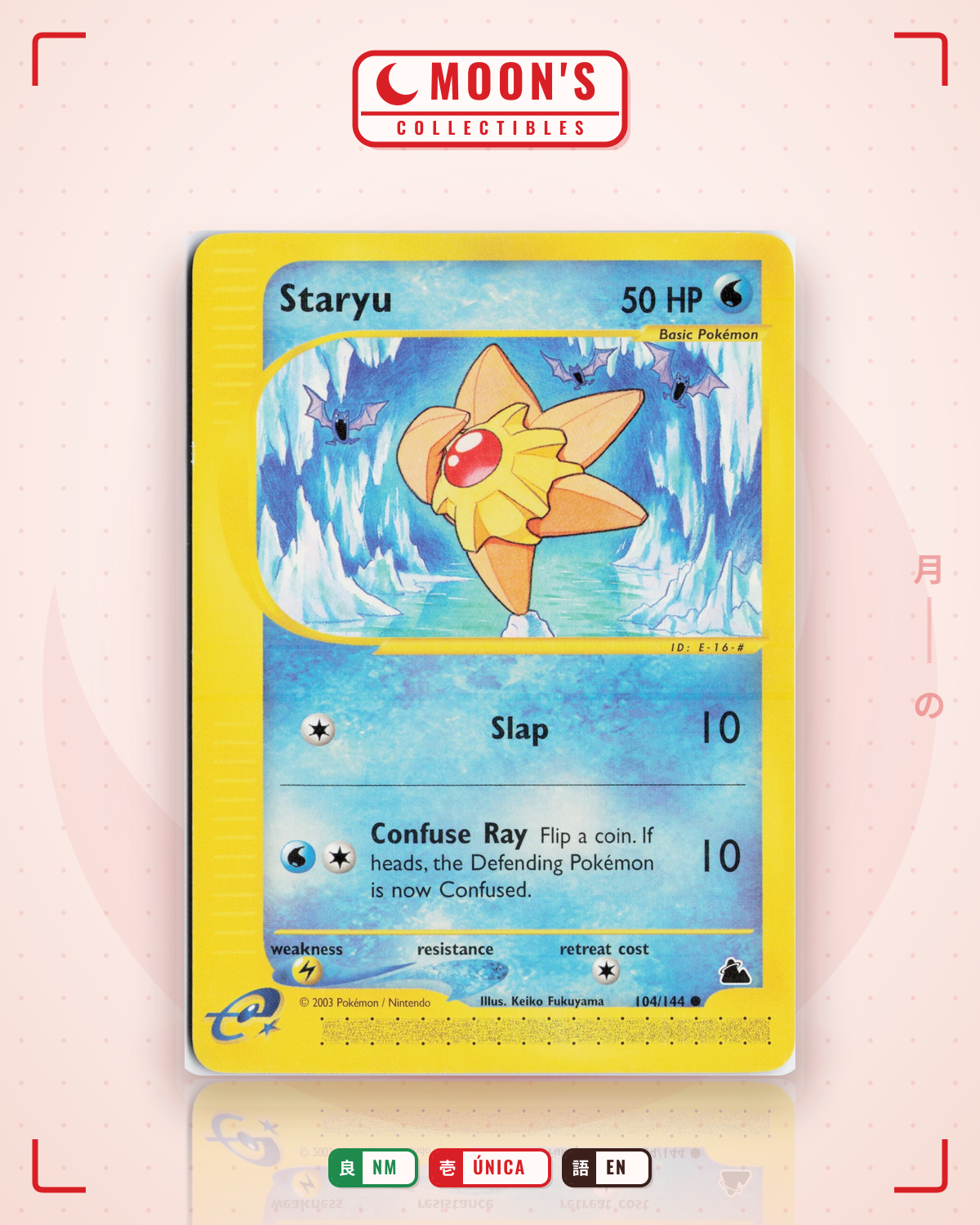 Carta Pokémon Staryu · Skyridge #104/144 (NM) — pieza única en Moon's Collectibles México
