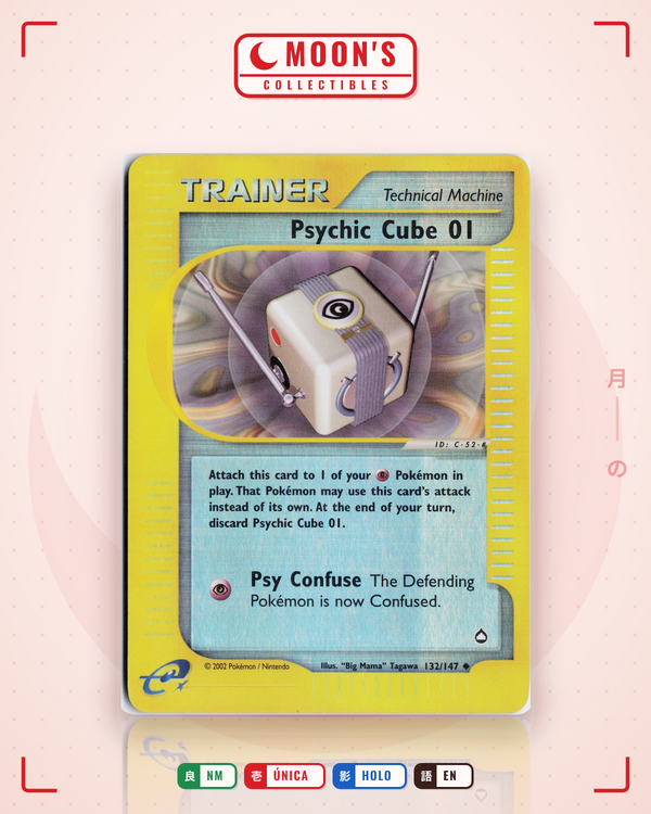 Carta Pokémon Psychic Cube 01 · Aquapolis #132/147 (NM) — pieza única en Moon's Collectibles México