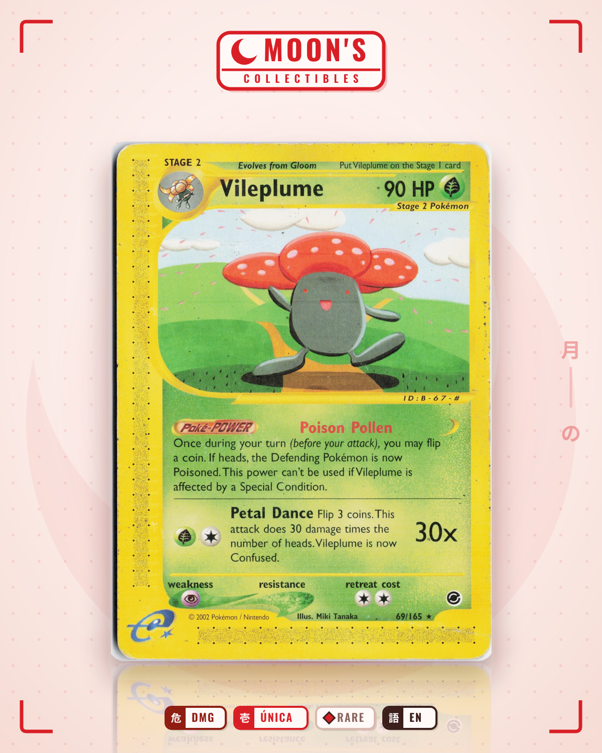 Carta Pokémon Vileplume · Expedition Base Set #69/165 (DMG) — pieza única en Moon's Collectibles México