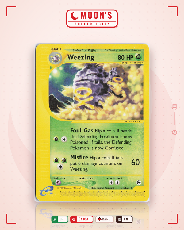 Carta Pokémon Weezing · Expedition Base Set #70/165 (LP) — pieza única en Moon's Collectibles México