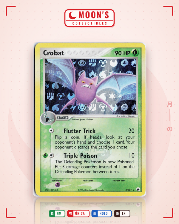 Carta Pokémon Crobat · Hidden Legends #3/101 (NM) — pieza única en Moon's Collectibles México