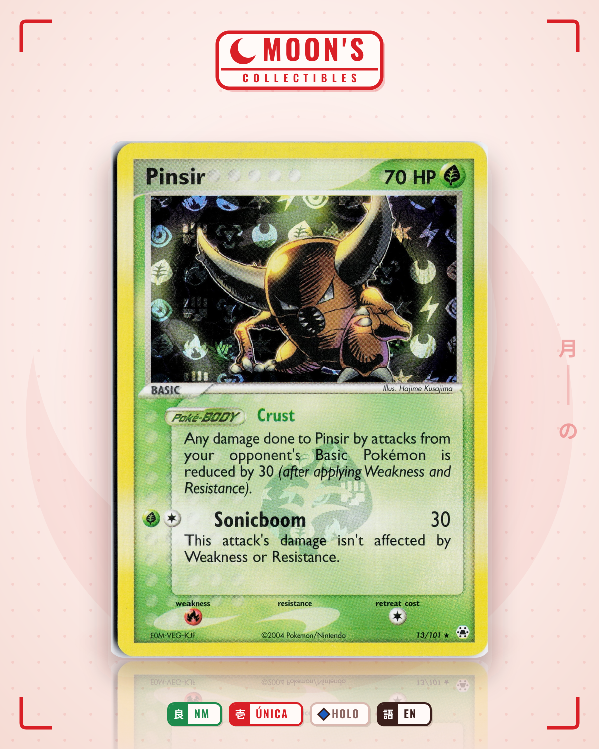 Carta Pokémon Pinsir · Hidden Legends #13/101 (NM) — pieza única en Moon's Collectibles México