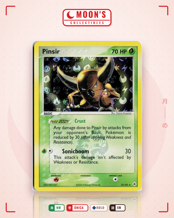 Carta Pokémon Pinsir · Hidden Legends #13/101 (NM) — pieza única en Moon's Collectibles México