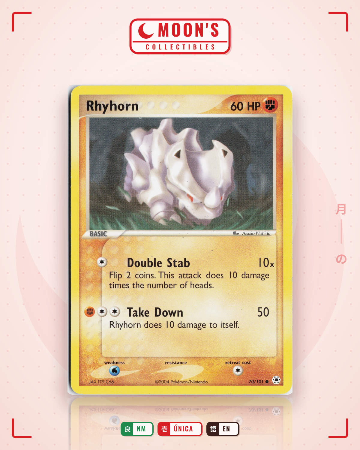 Carta Pokémon Rhyhorn · Hidden Legends #70/101 (NM) — pieza única en Moon's Collectibles México