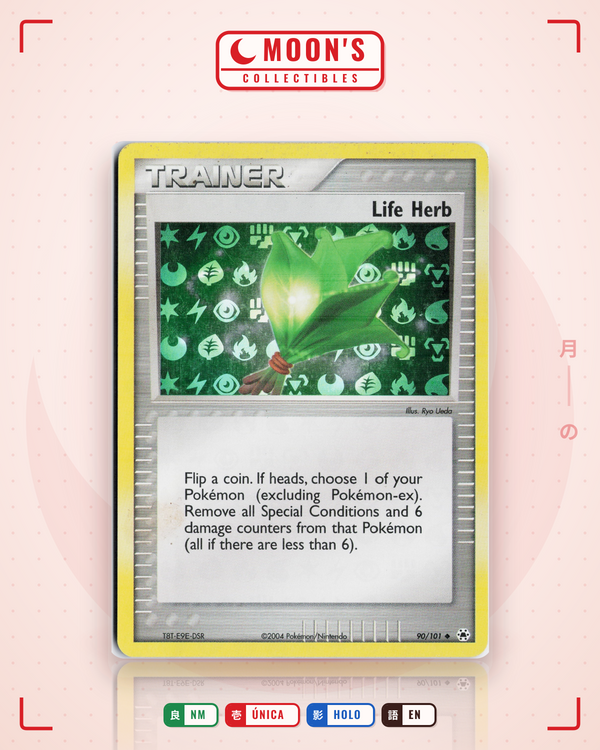 Carta Pokémon Life Herb · Hidden Legends #90/101 (NM) — pieza única en Moon's Collectibles México