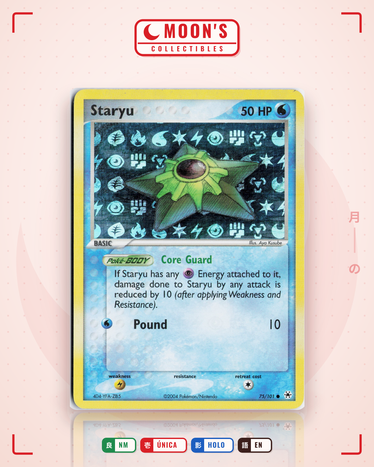 Carta Pokémon Staryu · Hidden Legends #75/101 (NM) — pieza única en Moon's Collectibles México