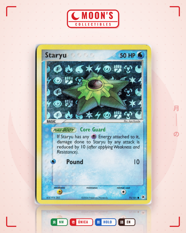 Carta Pokémon Staryu · Hidden Legends #75/101 (NM) — pieza única en Moon's Collectibles México