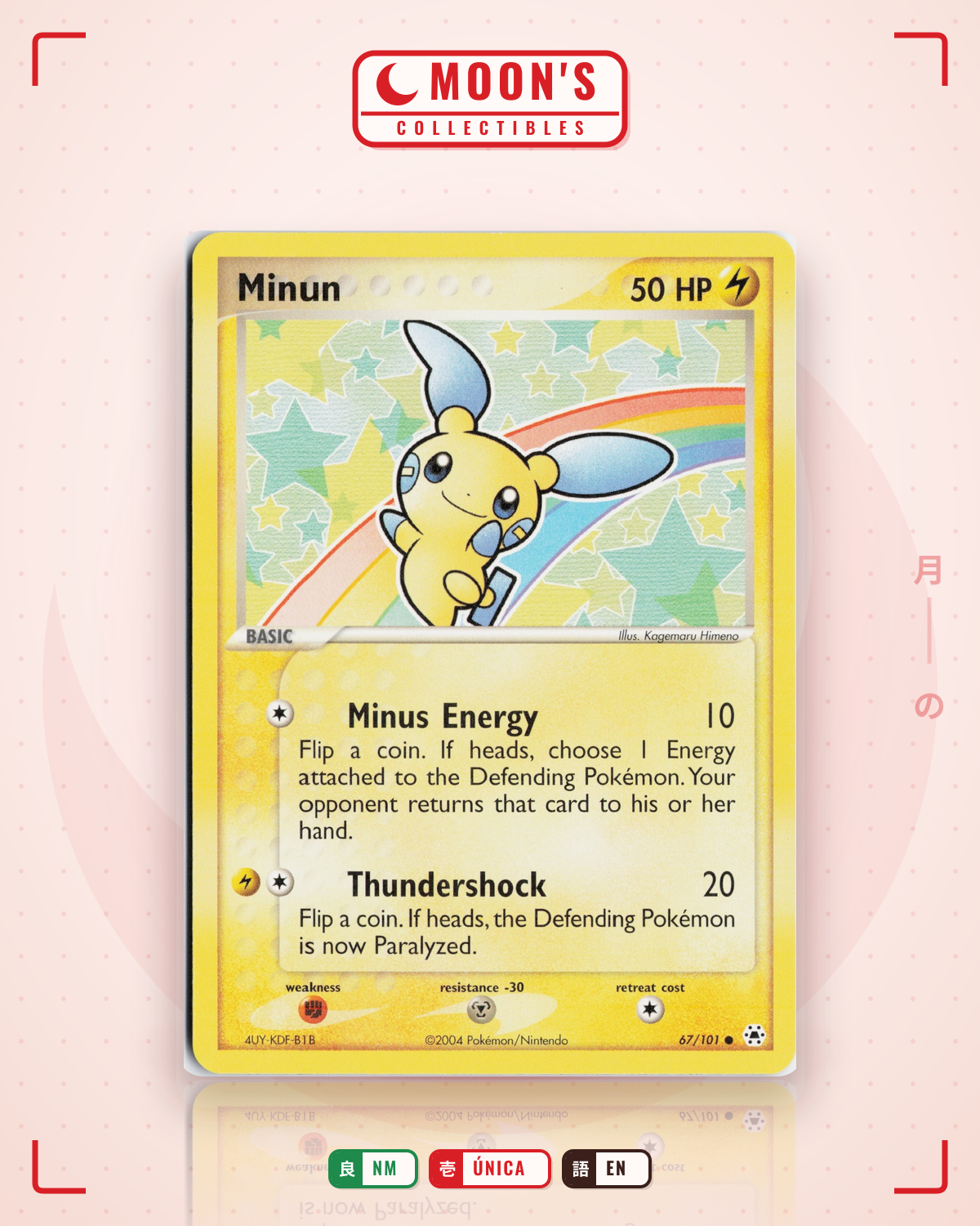 Carta Pokémon Minun · Hidden Legends #67/101 (NM) — pieza única en Moon's Collectibles México