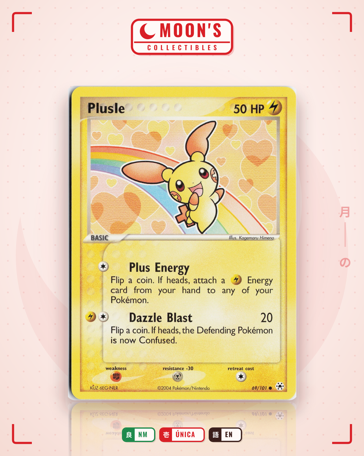 Carta Pokémon Plusle · Hidden Legends #69/101 (NM) — pieza única en Moon's Collectibles México