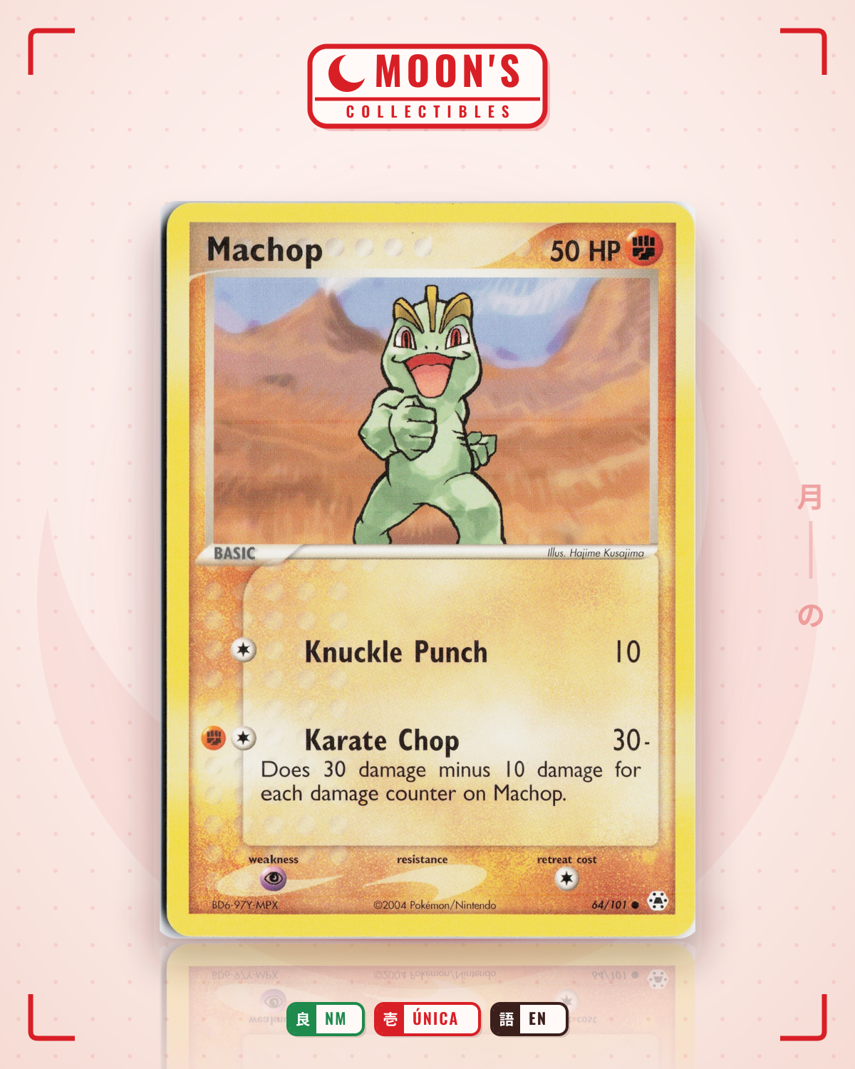 Carta Pokémon Machop · Hidden Legends #64/101 (NM) — pieza única en Moon's Collectibles México