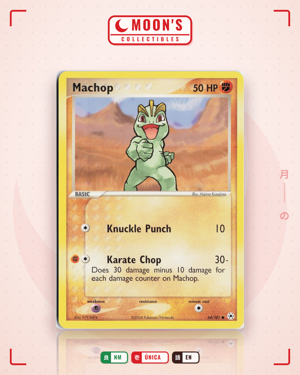 Carta Pokémon Machop · Hidden Legends #64/101 (NM) — pieza única en Moon's Collectibles México