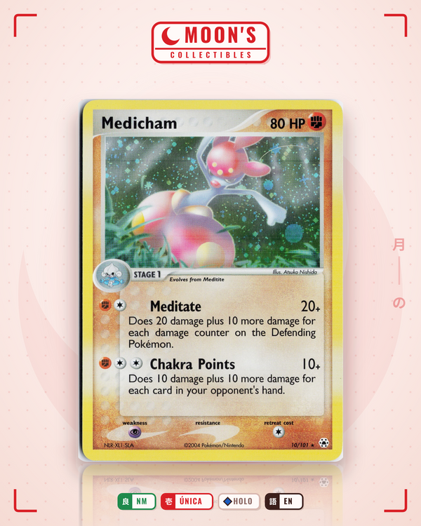 Carta Pokémon Medicham · Hidden Legends #10/101 (NM) — pieza única en Moon's Collectibles México