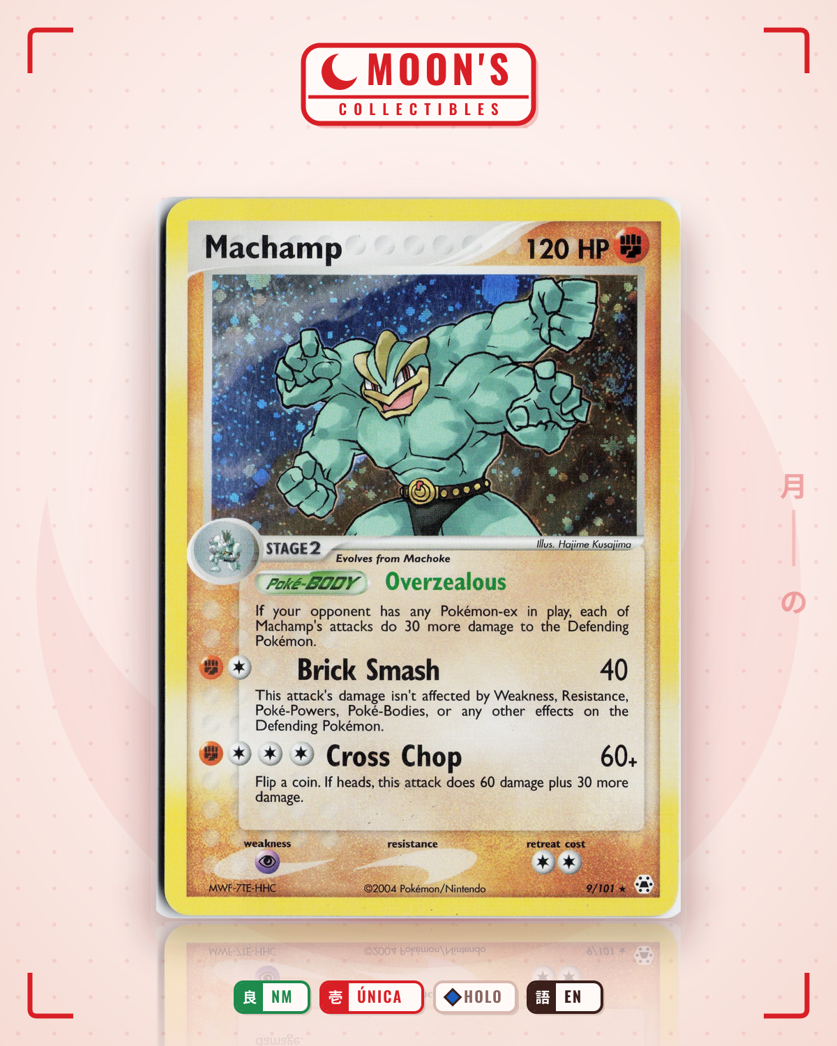 Carta Pokémon Machamp · Hidden Legends #9/101 (NM) — pieza única en Moon's Collectibles México