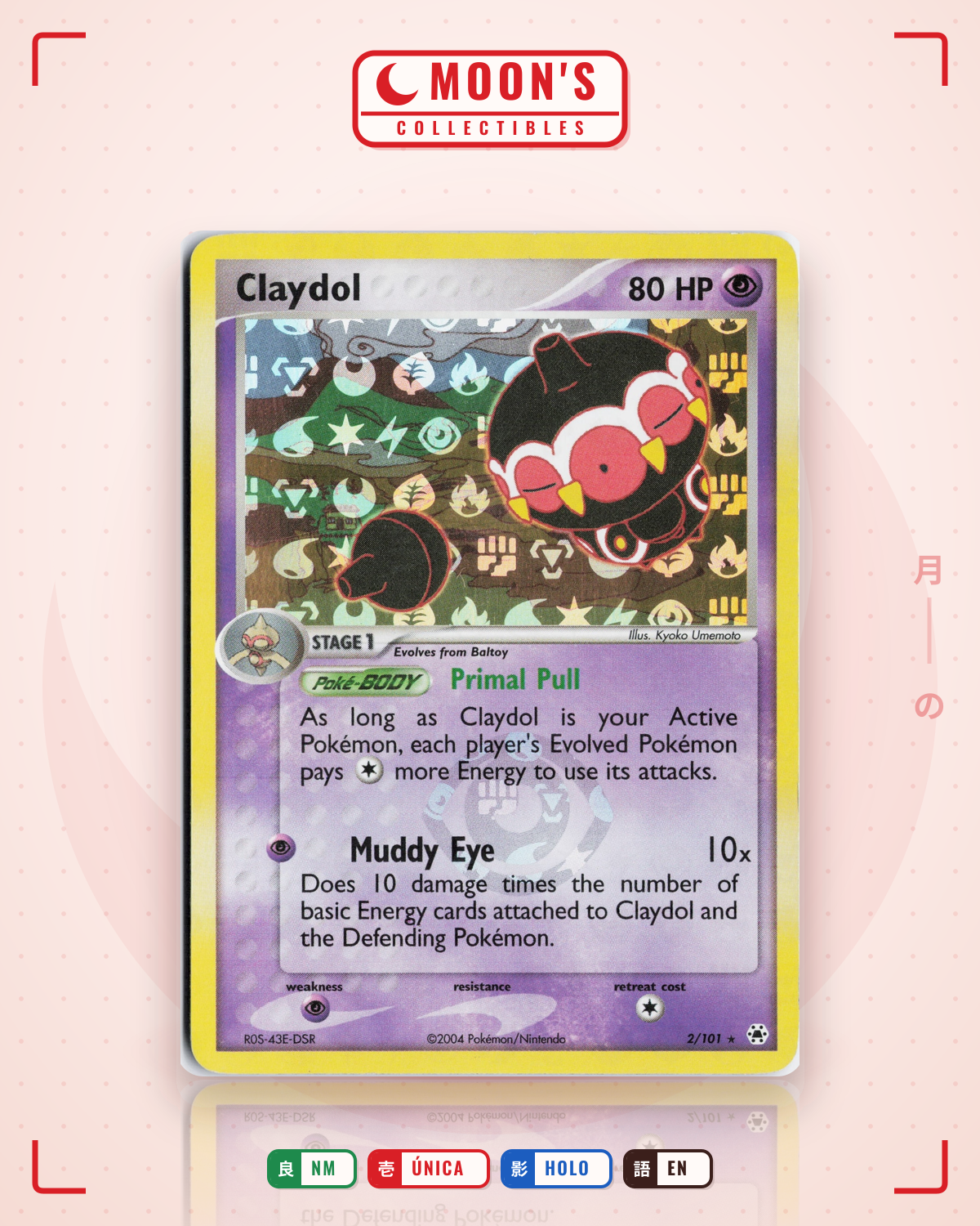 Carta Pokémon Claydol · Hidden Legends #2/101 (NM) — pieza única en Moon's Collectibles México