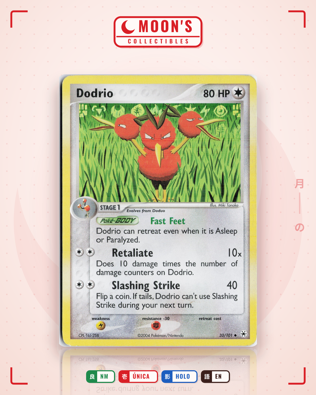 Carta Pokémon Dodrio · Hidden Legends #33/101 (NM) — pieza única en Moon's Collectibles México