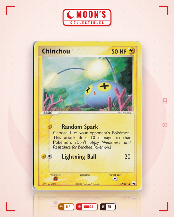 Carta Pokémon Chinchou · Hidden Legends #57/101 (MP) — pieza única en Moon's Collectibles México
