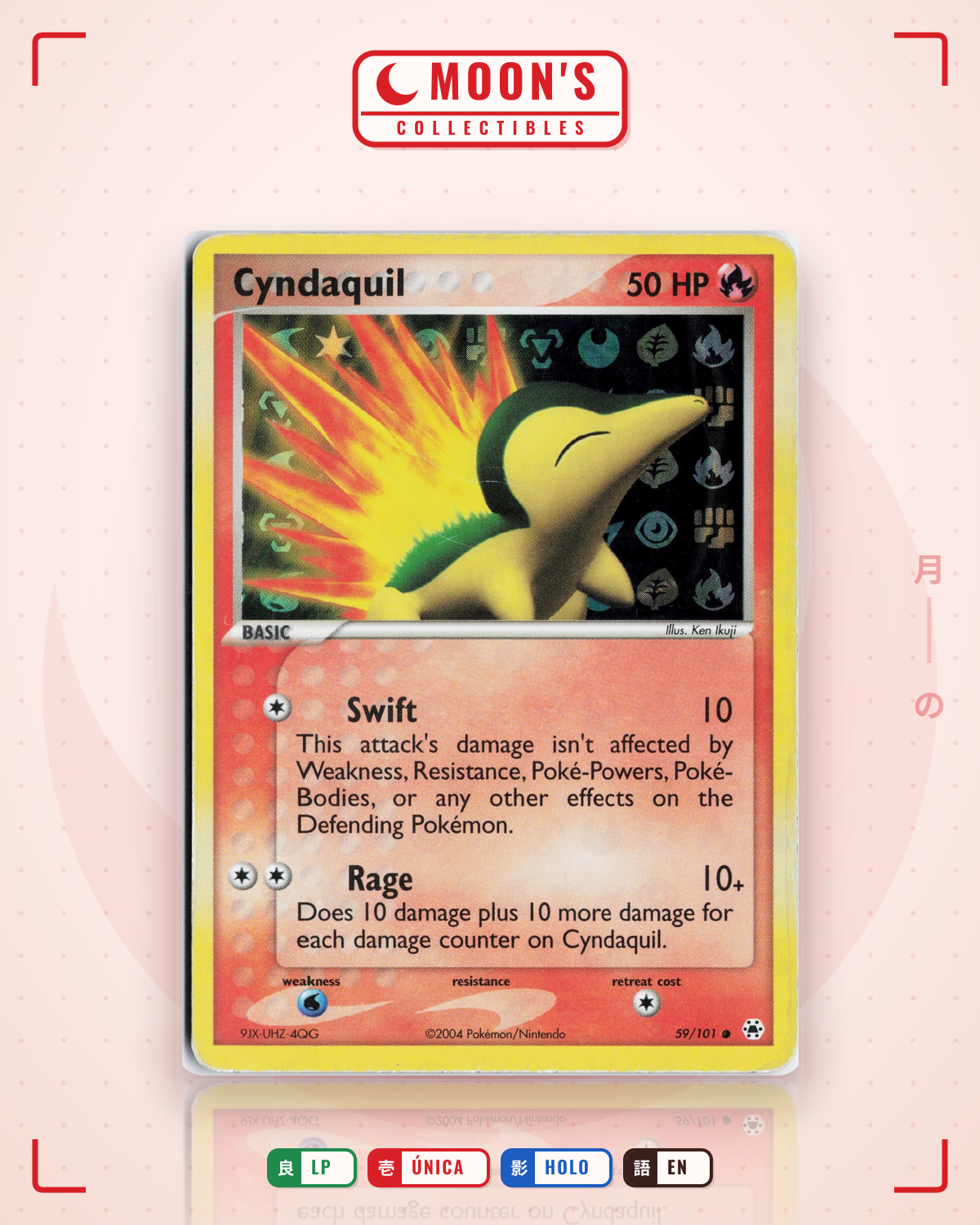 Carta Pokémon Cyndaquil · Hidden Legends #59/101 (LP) — pieza única en Moon's Collectibles México