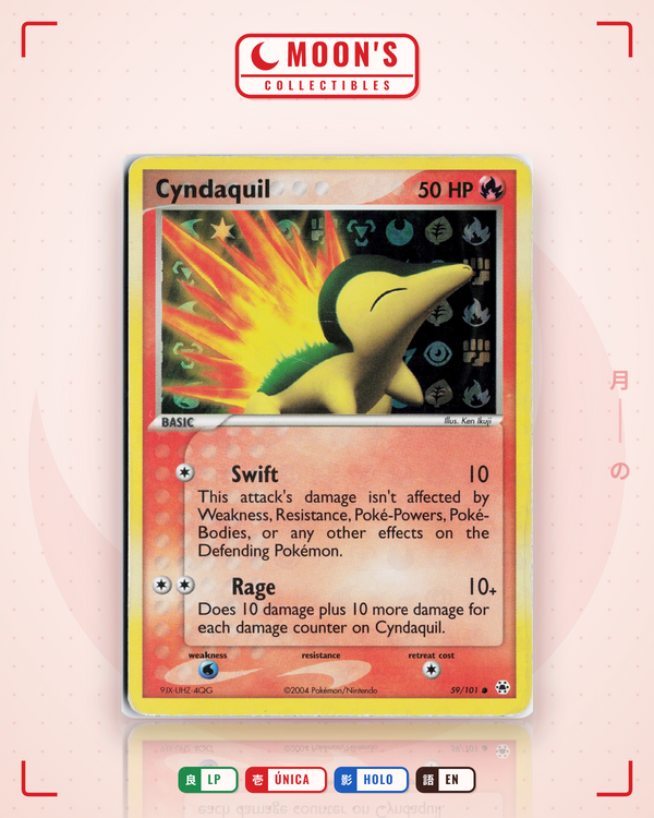 Carta Pokémon Cyndaquil · Hidden Legends #59/101 (LP) — pieza única en Moon's Collectibles México