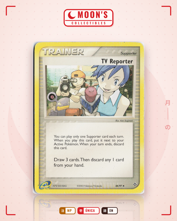 Carta Pokémon TV Reporter · Dragon #88/97 (MP) — pieza única en Moon's Collectibles México