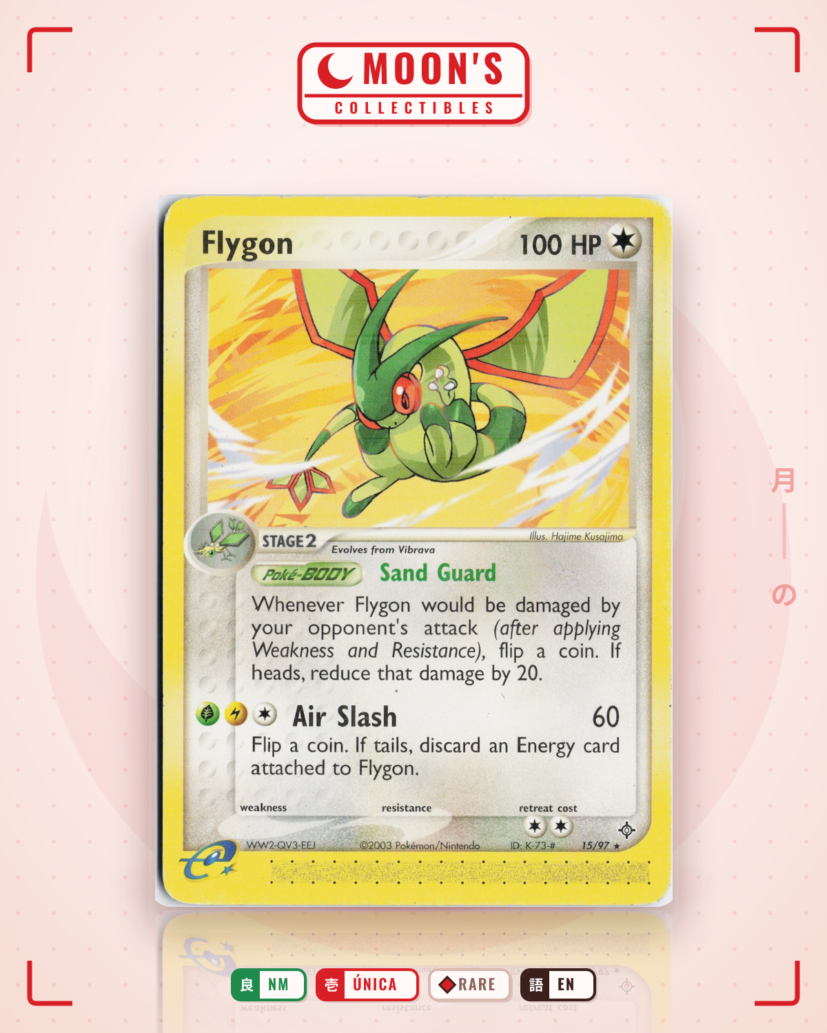 Carta Pokémon Flygon · Dragon #15/97 (NM) — pieza única en Moon's Collectibles México