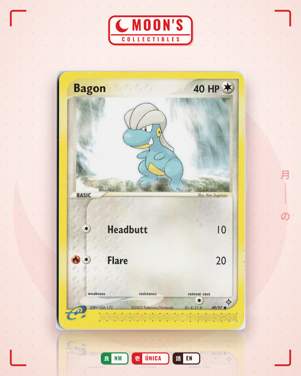 Carta Pokémon Bagon · Dragon #49/97 (NM) — pieza única en Moon's Collectibles México