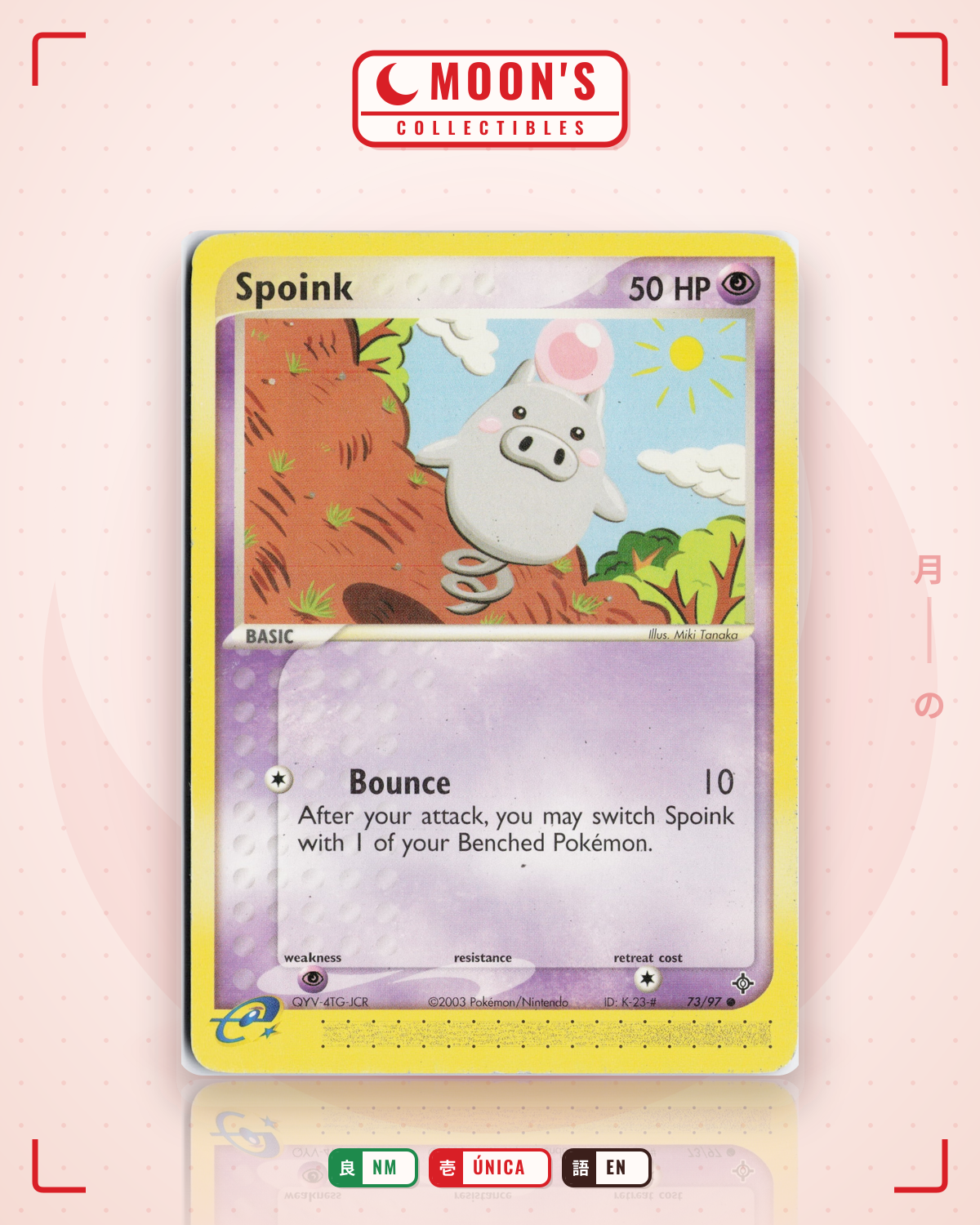 Carta Pokémon Spoink · Dragon #73/97 (NM) — pieza única en Moon's Collectibles México