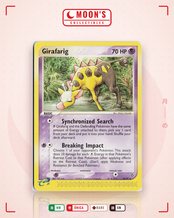 Carta Pokémon Girafarig · Dragon #16/97 (NM) — pieza única en Moon's Collectibles México