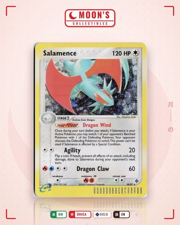 Carta Pokémon Salamence · Dragon #10/97 (NM) — pieza única en Moon's Collectibles México