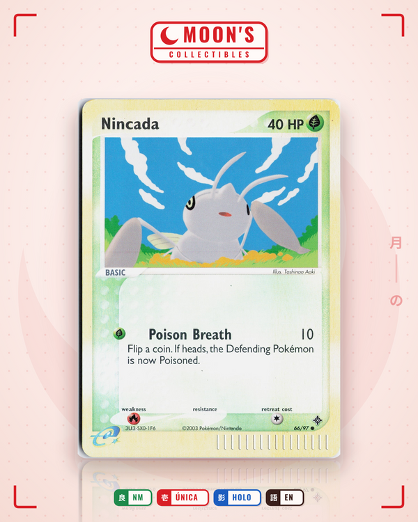 Carta Pokémon Nincada · Dragon #66/97 (NM) — pieza única en Moon's Collectibles México