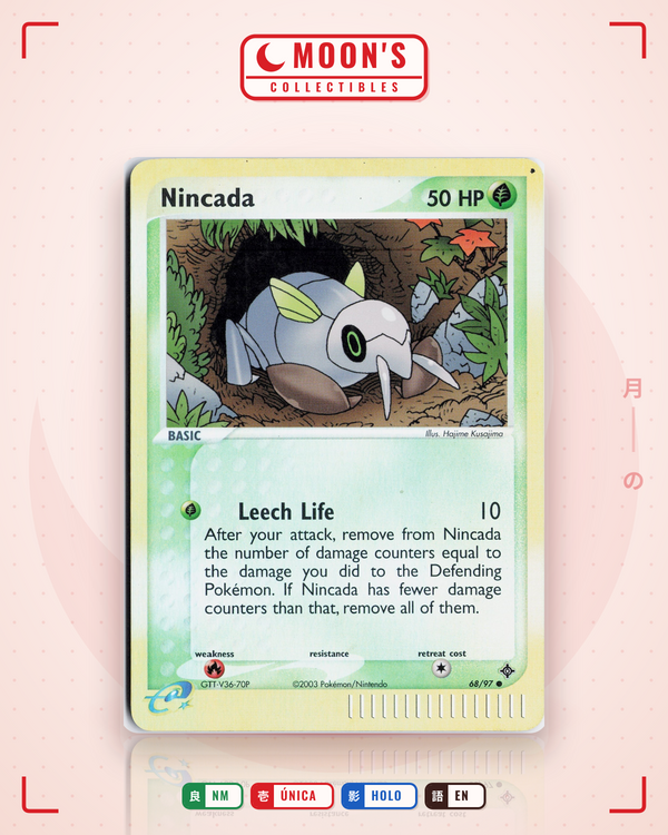 Carta Pokémon Nincada · Dragon #68/97 (NM) — pieza única en Moon's Collectibles México