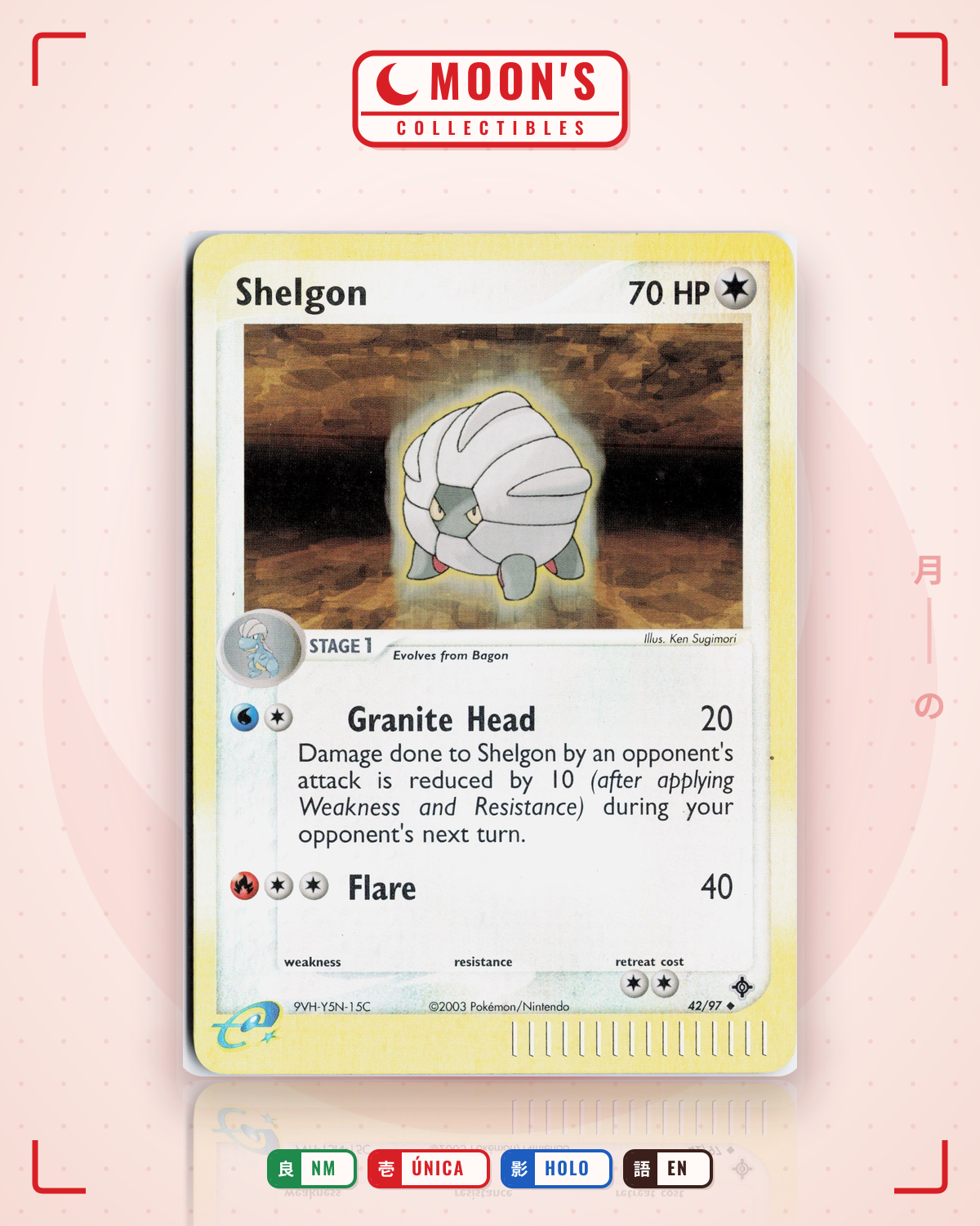 Carta Pokémon Shelgon · Dragon #42/97 (NM) — pieza única en Moon's Collectibles México