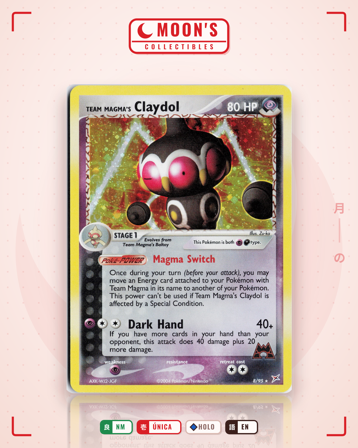 Carta Pokémon Team Magma's Claydol · Team Magma vs Team Aqua #8/95 (NM) — pieza única en Moon's Collectibles México