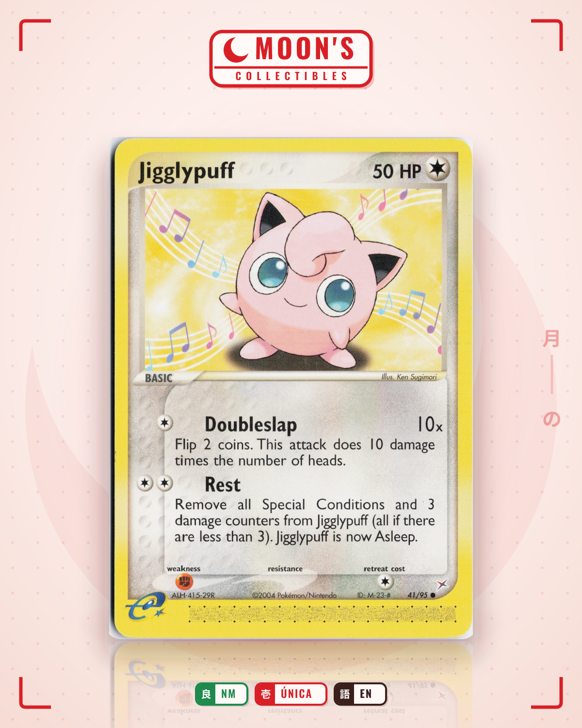 Carta Pokémon Jigglypuff · Team Magma vs Team Aqua #41/95 (NM) — pieza única en Moon's Collectibles México