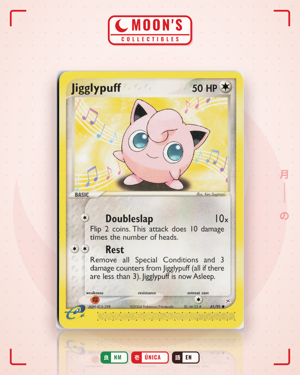 Carta Pokémon Jigglypuff · Team Magma vs Team Aqua #41/95 (NM) — pieza única en Moon's Collectibles México