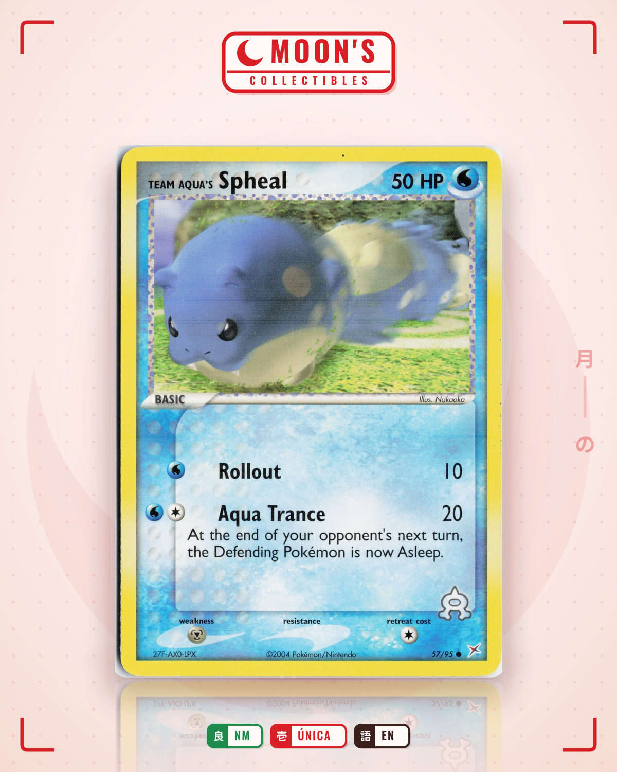 Carta Pokémon Team Aqua's Spheal · Team Magma vs Team Aqua #57/95 (NM) — pieza única en Moon's Collectibles México