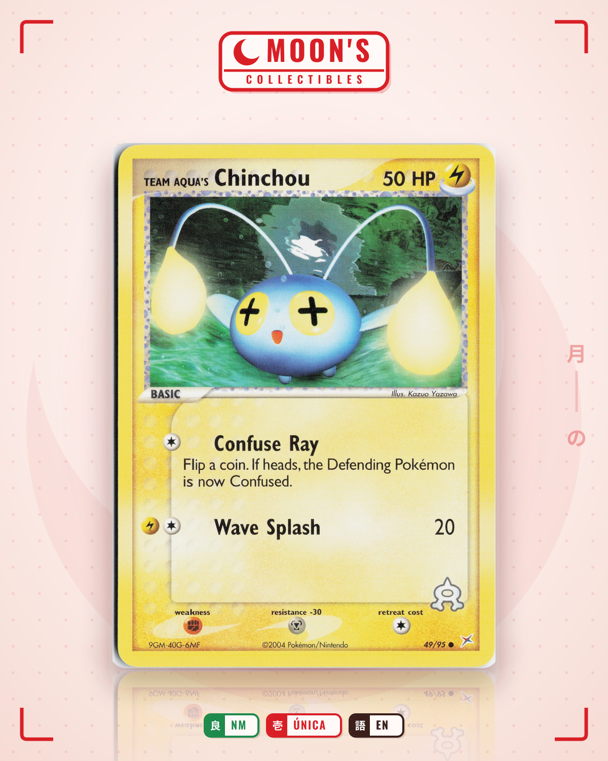 Carta Pokémon Team Aqua's Chinchou · Team Magma vs Team Aqua #49/95 (NM) — pieza única en Moon's Collectibles México