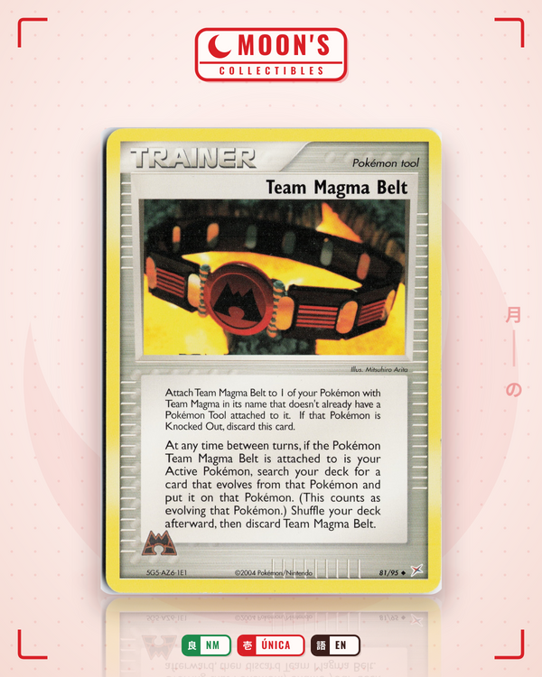 Carta Pokémon Team Magma Belt · Team Magma vs Team Aqua #81/95 (NM) — pieza única en Moon's Collectibles México