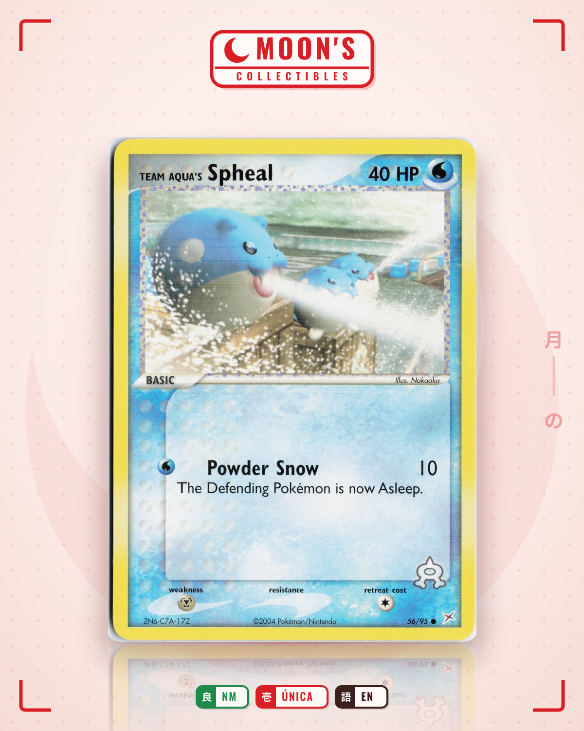 Carta Pokémon Team Aqua's Spheal · Team Magma vs Team Aqua #56/95 (NM) — pieza única en Moon's Collectibles México