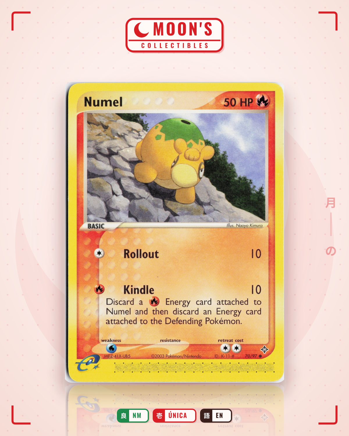 Carta Pokémon Numel · Dragon #70/97 (NM) — pieza única en Moon's Collectibles México