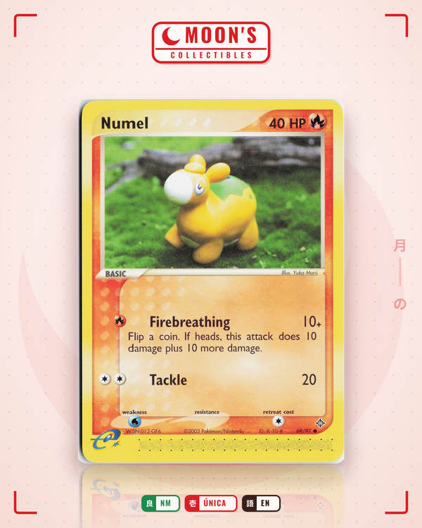 Carta Pokémon Numel · Dragon #69/97 (NM) — pieza única en Moon's Collectibles México