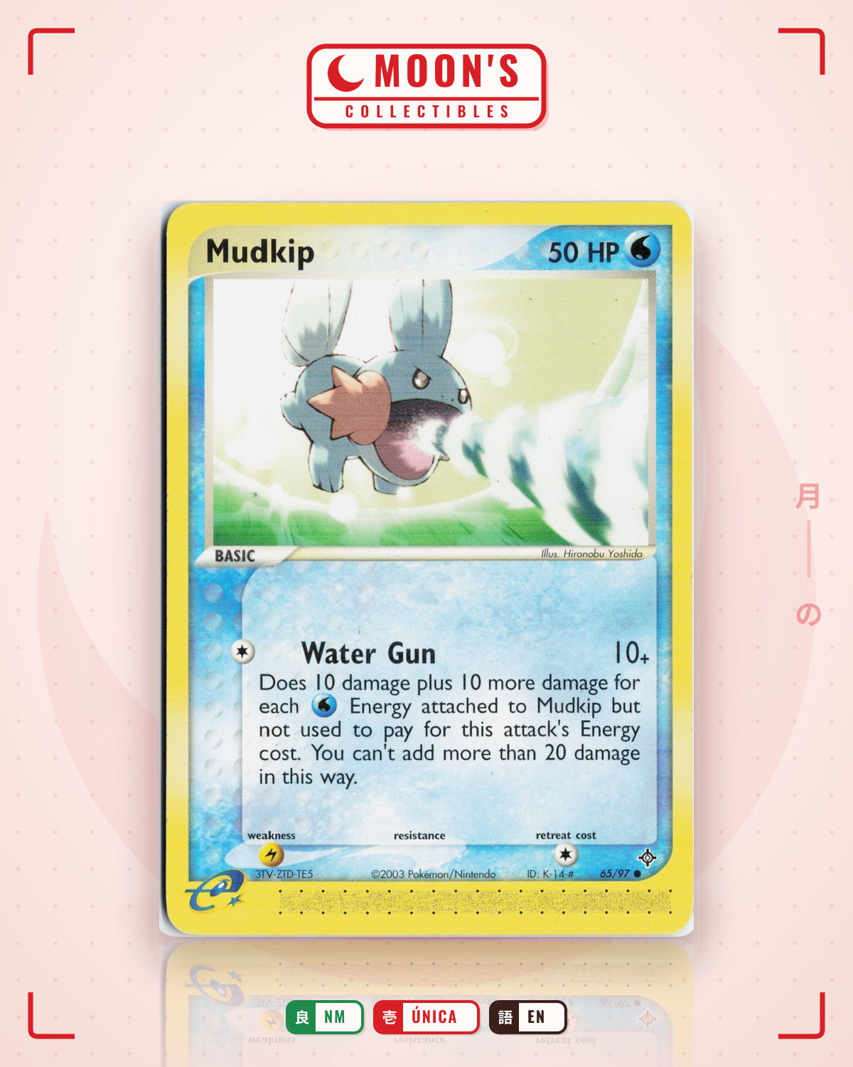 Carta Pokémon Mudkip · Dragon #65/97 (NM) — pieza única en Moon's Collectibles México