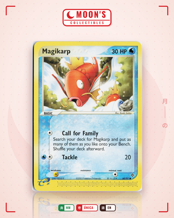 Carta Pokémon Magikarp · Dragon #60/97 (NM) — pieza única en Moon's Collectibles México