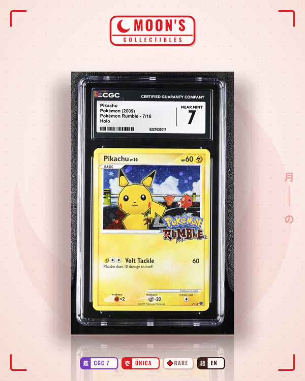 Carta Pokémon Pikachu · Pokémon Rumble #7/16 (CGC 7) — pieza única en Moon's Collectibles México