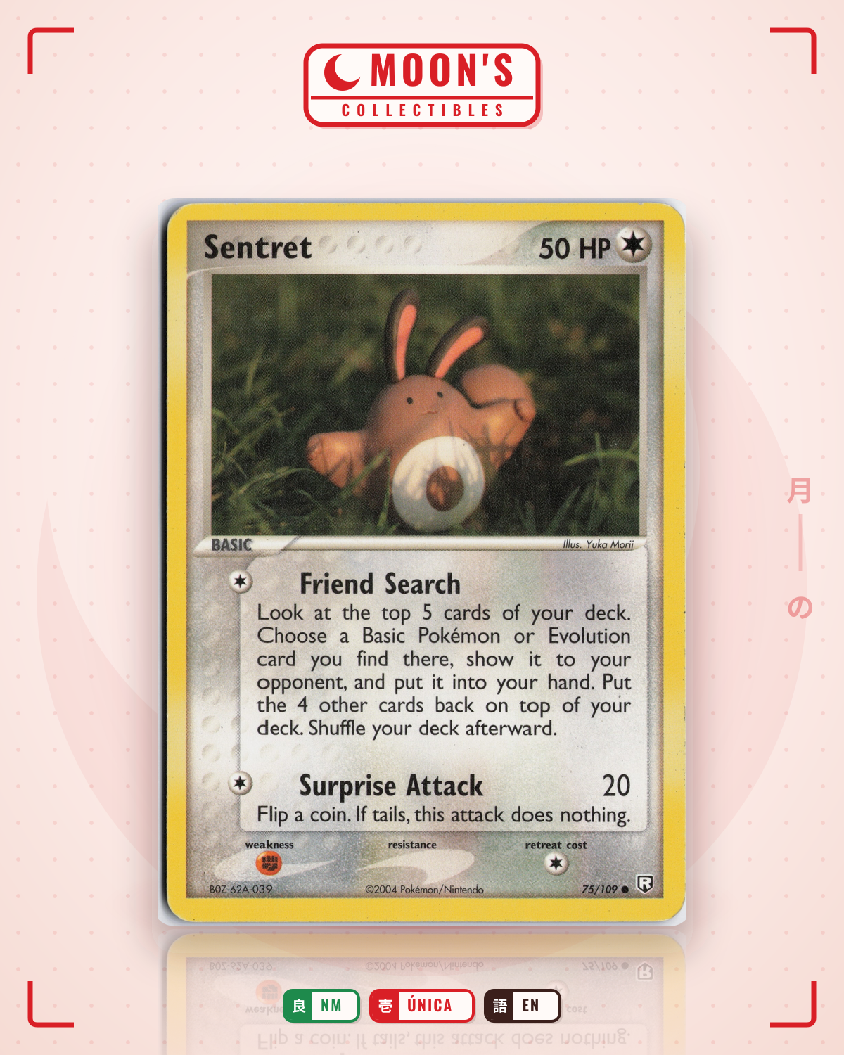 Carta Pokémon Sentret · Team Rocket Returns #75/109 (NM) — pieza única en Moon's Collectibles México
