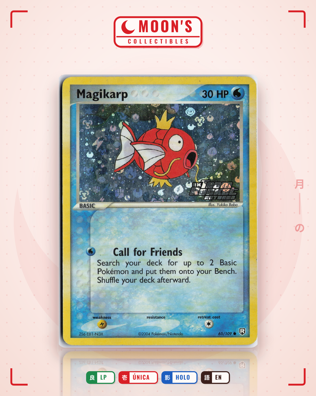 Carta Pokémon Magikarp · Team Rocket Returns #65/109 (LP) — pieza única en Moon's Collectibles México