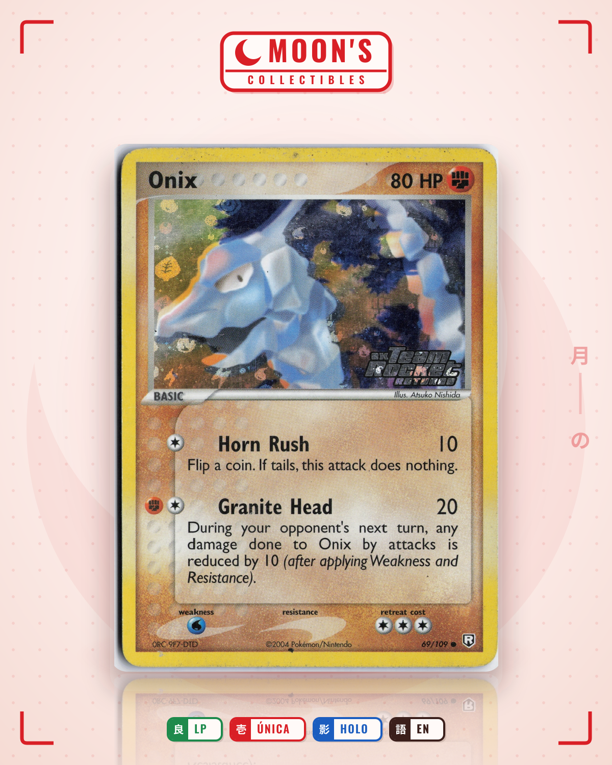 Carta Pokémon Onix · Team Rocket Returns #69/109 (LP) — pieza única en Moon's Collectibles México