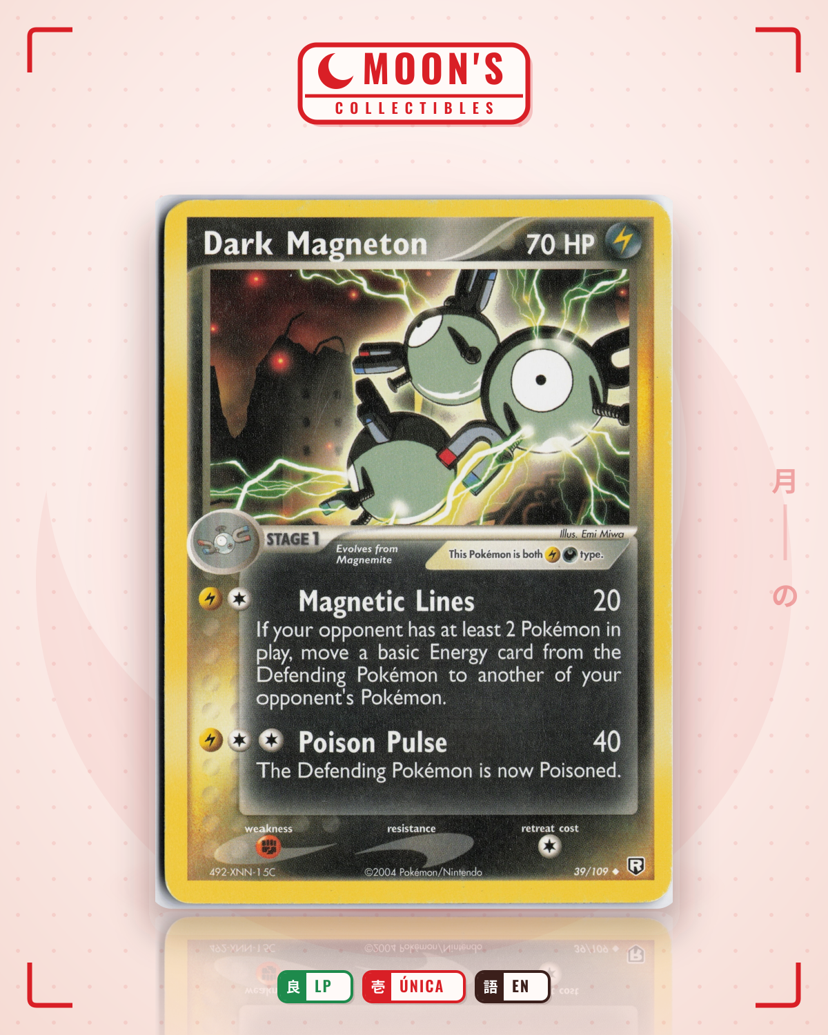Carta Pokémon Dark Magneton · Team Rocket Returns #39/109 (LP) — pieza única en Moon's Collectibles México