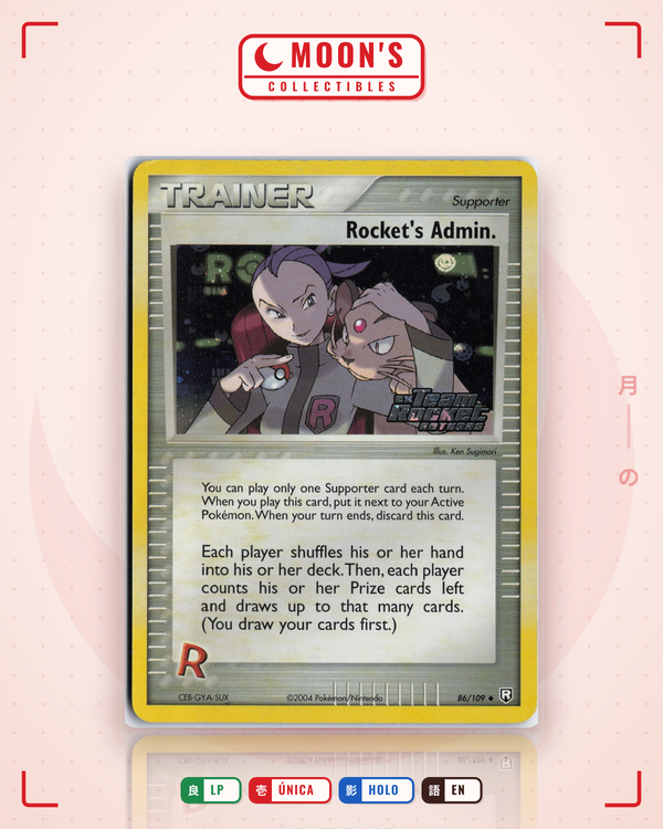 Carta Pokémon Rocket's Admin. · Team Rocket Returns #86/109 (LP) — pieza única en Moon's Collectibles México