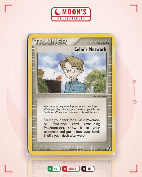Carta Pokémon Celio's Network · FireRed & LeafGreen #88/112 (NM) — pieza única en Moon's Collectibles México