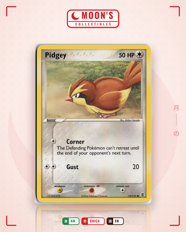 Carta Pokémon Pidgey · FireRed & LeafGreen #73/112 (NM) — pieza única en Moon's Collectibles México